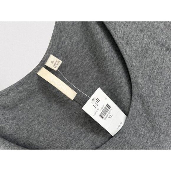 NEW! J. Jill PIMA Cotton Dress Gray A-Line Sleeveless Pitched Fronts Crewneck Si - Picture 3 of 9
